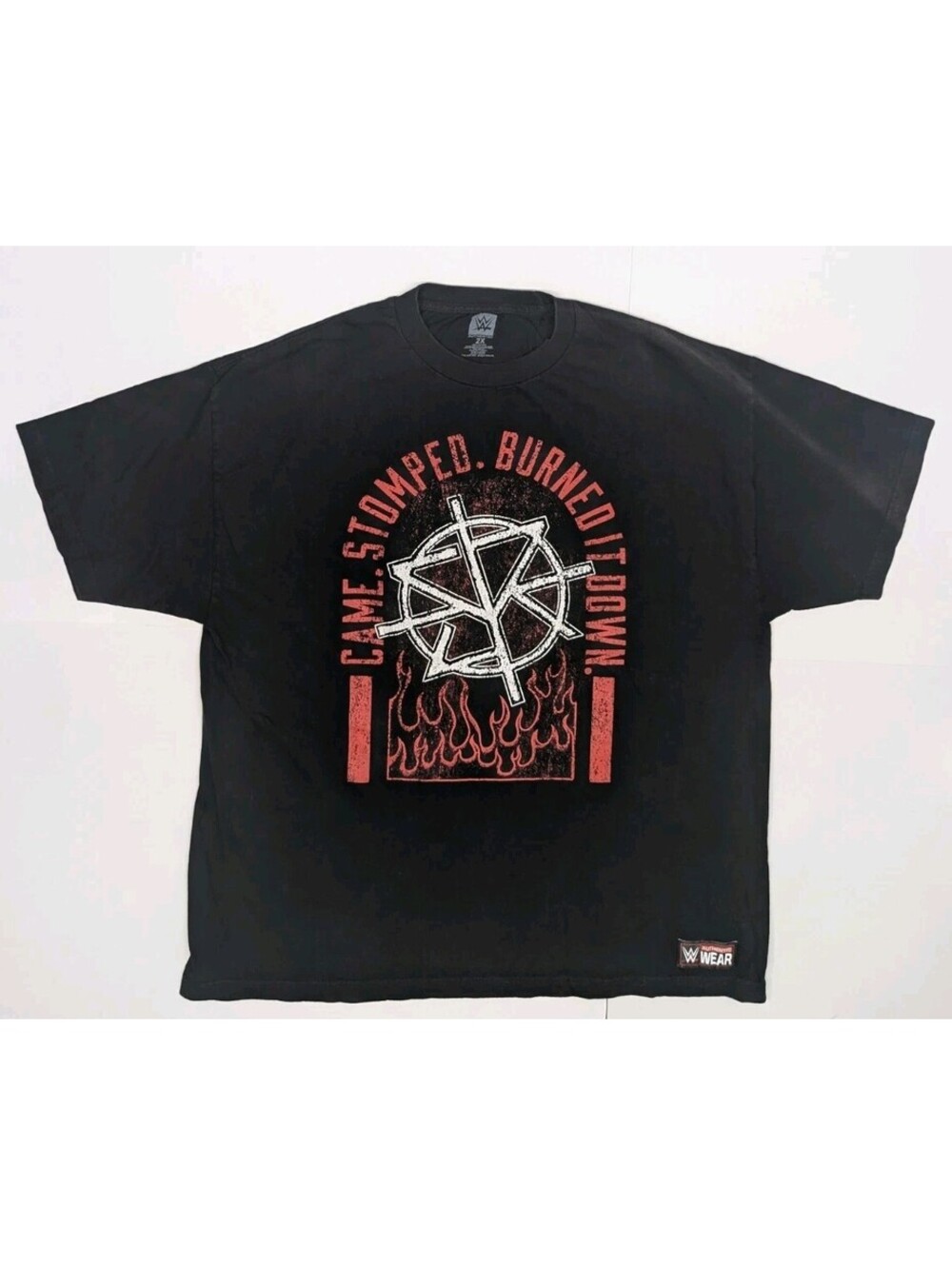 WWE Seth Rollins Came Stomped Burned It Down Fire Mens 2XL Short Sleeve T Shirt